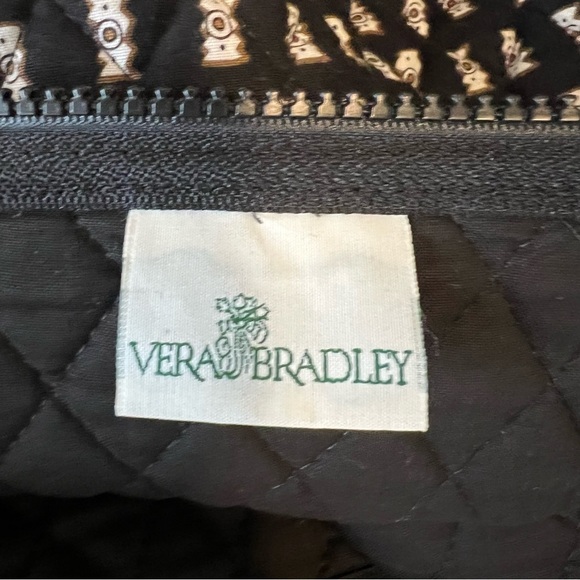Vintage VERA BRADLEY Zebras 2001 XL Duffle Bag Black Brown Cream Travel Quilted - Picture 12 of 14